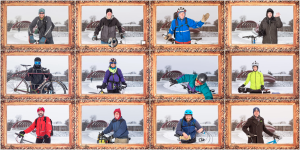 Happy snowy cyclists- a a Winterpalooza photo booth from Calgary's .
