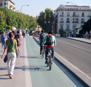 Seville basic separated cycleway