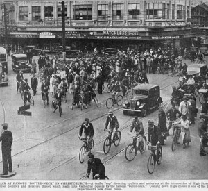 Cyclists in Christchurch 1937