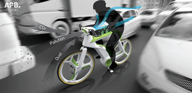 Air purifying bike concept