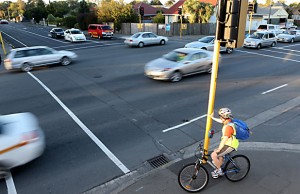 This guy is not feeling the love - dangerous environment and the only bicycle