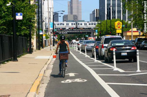 Chicago - protected cycle lane