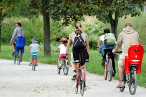 An environment everybody feels safe in - separated and plenty of other people on bikes