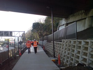 The section under Symonds Street, with more crib walls.