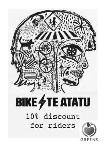 A Bike Te Atatu poster that is up at the local green grocer [Ed.: And just one of the many local businesses that will flourish with more walking and cycling.]