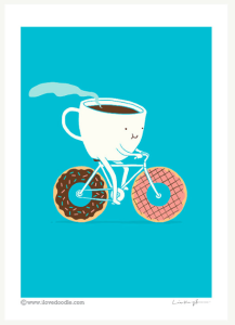 Coffee donut bike, by the fabulous www.ilovedoodle.com