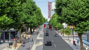 A representative stretch of the west-east cycle superhighway. Pic: Transport for London