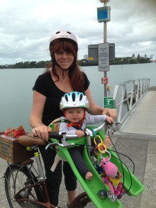 Arlo's first bike ride! With mum Jena. 