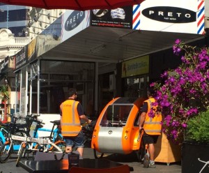 The siren song of hi-vis orange was irresistible for these guys on their break.