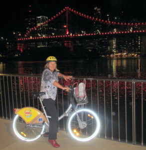 Brisbane city lights and Story bridge