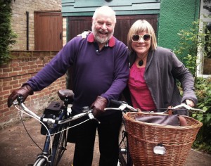 Carol and her dad, quaxing in Cambridge. 