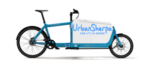 Urban Sherpa's big blue cargo bike. Pic via Twitter. 