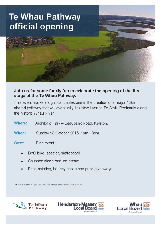 Te Whau Pathway Opening Flyer A5 v 2 (2)