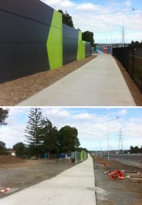 The still-closed cycleway from te Atatu towards Central Park Drive / Lincoln Road.