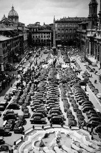 Another image from Chris: 'When in Rome...' actually, don't do as they did. Piazza Navona in the bad old days. 