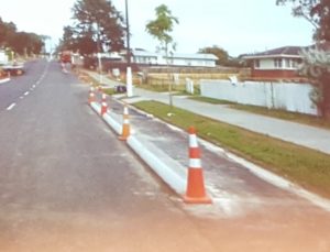 New protected lanes on Mascott Ave as part of Te Ara Mua - yet this project reinstates painted lanes? [Photo by Hamish Mackie]