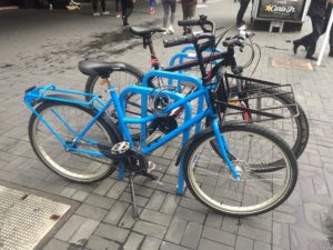 New blue bike parking – a moveable feast