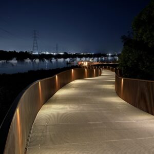 night time shot of the Te Whau pathway
