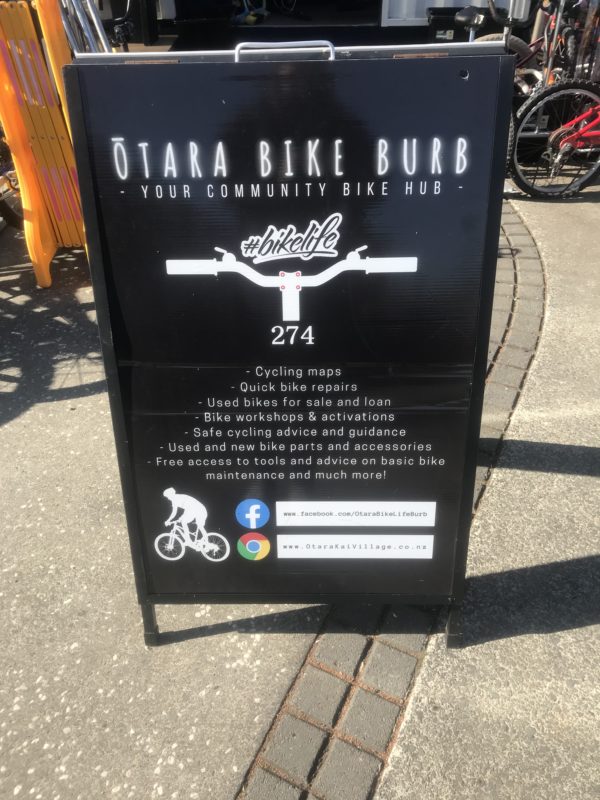 Ōtara Bike Burb's sign