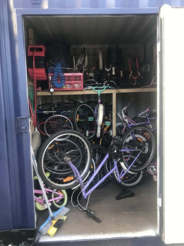 Shed full of bikes ready for maintenance
