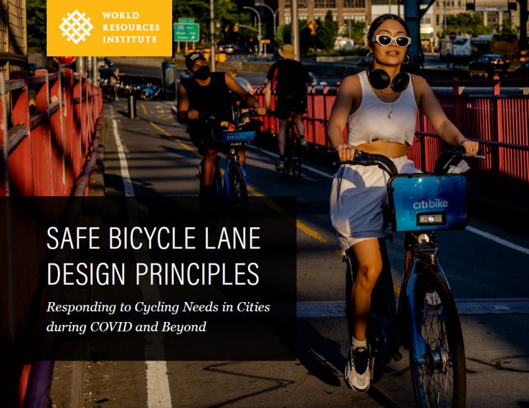 Image of the Safe Bicycle Lane Design Principles, World Resources Institute