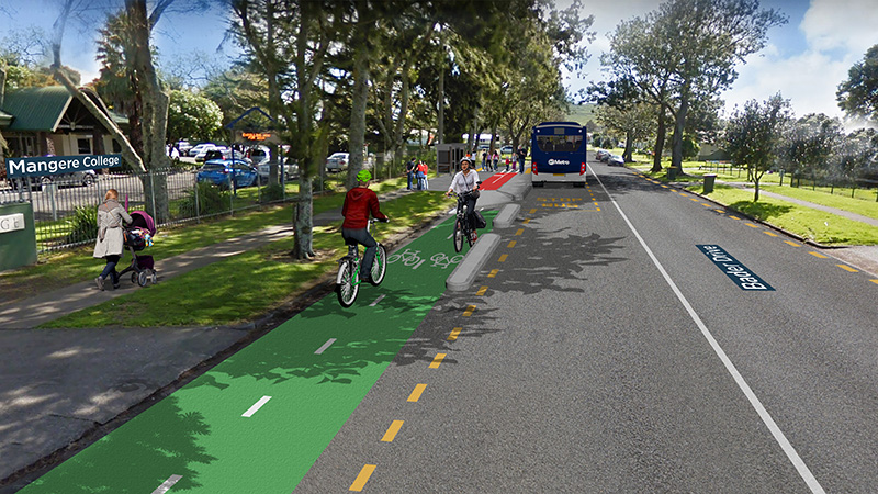 Image of proposed Bader Drive cycle way