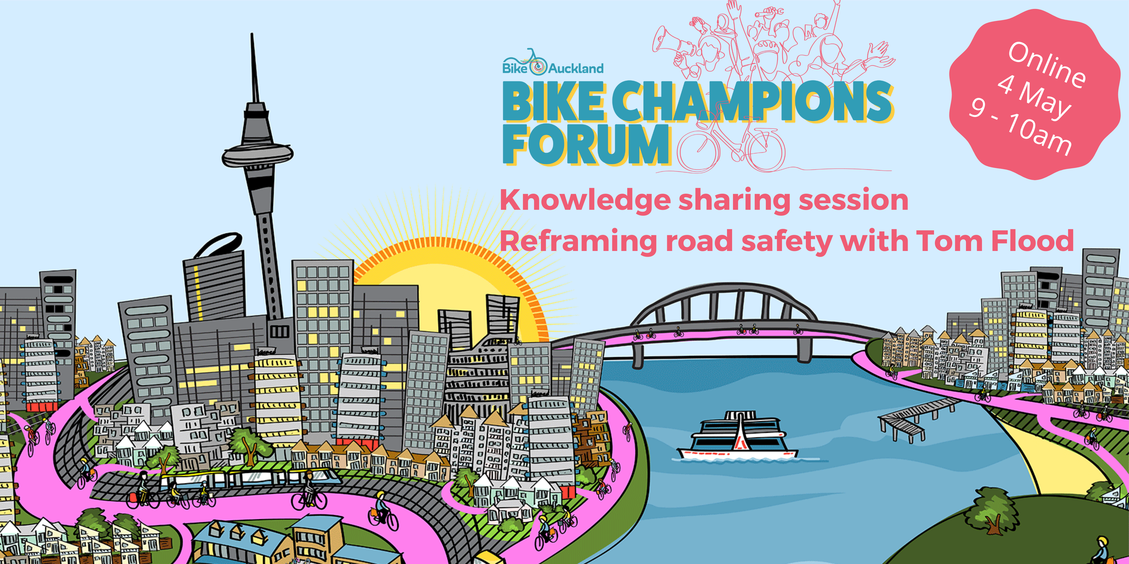 Bike Champions Forum graphic promoting Tom Flood