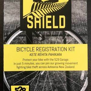 A grey, black, and yellow 529 Garage single shield kit