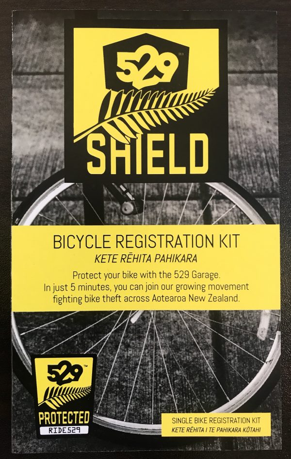 A grey, black, and yellow 529 Garage single shield kit