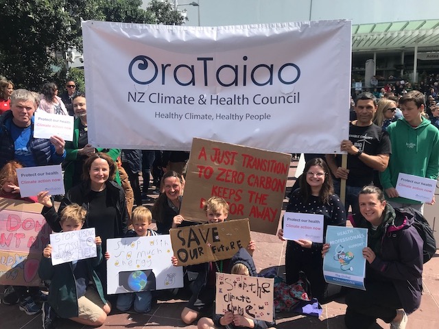 OraTaiao members at Auckland's climate strike